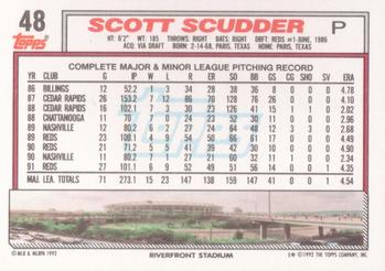 1992 Topps #48 Scott Scudder Back