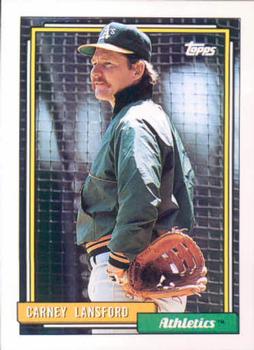 1992 Topps #495 Carney Lansford Front