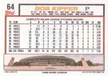 1992 Topps #64 Bob Kipper Back