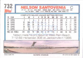 1992 Topps #732 Nelson Santovenia Back