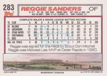 1992 Topps #283 Reggie Sanders Back