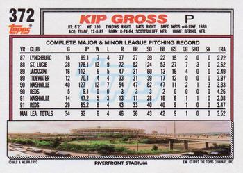 1992 Topps #372 Kip Gross Back