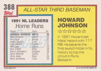 1992 Topps #388 Howard Johnson Back