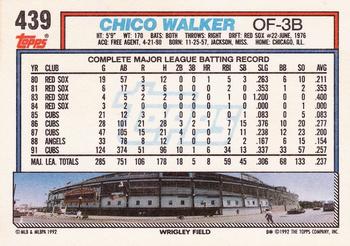 1992 Topps #439 Chico Walker Back