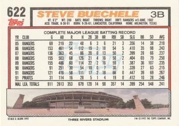 1992 Topps #622 Steve Buechele Back