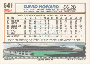 1992 Topps #641 David Howard Back