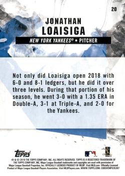 2019 Topps Fire #20 Jonathan Loaisiga Back
