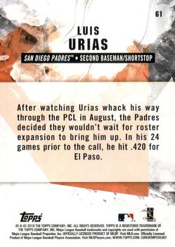 2019 Topps Fire #61 Luis Urias Back