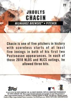 2019 Topps Fire #77 Jhoulys Chacin Back