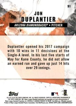 2019 Topps Fire #91 Jon Duplantier Back