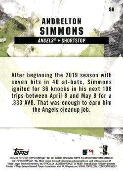 2019 Topps Fire #98 Andrelton Simmons Back