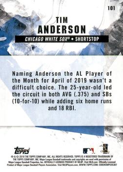 2019 Topps Fire #101 Tim Anderson Back