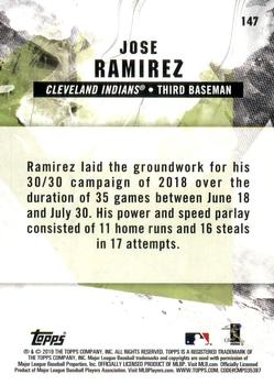 2019 Topps Fire #147 Jose Ramirez Back
