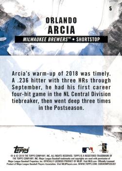 2019 Topps Fire - Gold Minted #5 Orlando Arcia Back