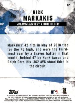 2019 Topps Fire - Gold Minted #12 Nick Markakis Back