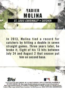 2019 Topps Fire - Gold Minted #22 Yadier Molina Back