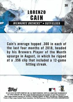 2019 Topps Fire - Gold Minted #30 Lorenzo Cain Back