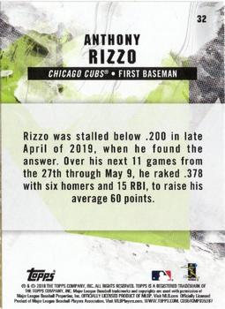 2019 Topps Fire - Gold Minted #32 Anthony Rizzo Back