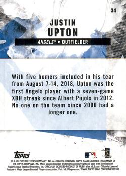 2019 Topps Fire - Gold Minted #34 Justin Upton Back