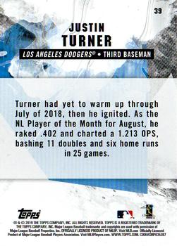 2019 Topps Fire - Gold Minted #39 Justin Turner Back