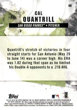 2019 Topps Fire - Gold Minted #48 Cal Quantrill Back