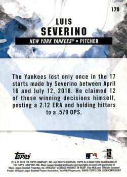 2019 Topps Fire - Gold Minted #170 Luis Severino Back