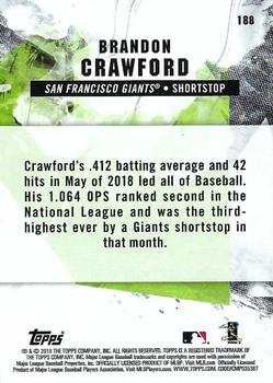 2019 Topps Fire - Gold Minted #188 Brandon Crawford Back