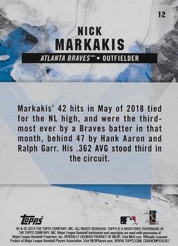 2019 Topps Fire - Flame #12 Nick Markakis Back