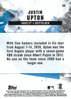 2019 Topps Fire - Flame #34 Justin Upton Back