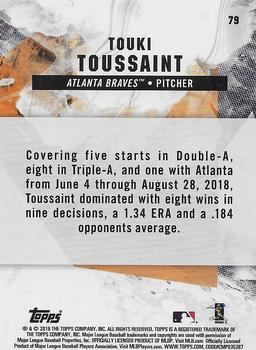 2019 Topps Fire - Flame #79 Touki Toussaint Back