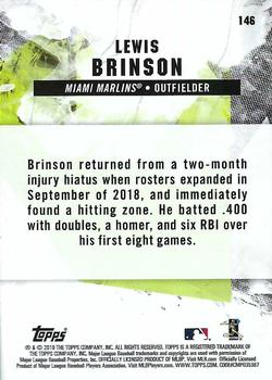 2019 Topps Fire - Flame #146 Lewis Brinson Back