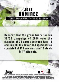 2019 Topps Fire - Flame #147 Jose Ramirez Back