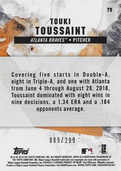 2019 Topps Fire - Orange #79 Touki Toussaint Back