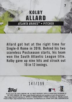 2019 Topps Fire - Green #7 Kolby Allard Back