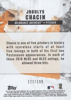 2019 Topps Fire - Green #77 Jhoulys Chacin Back