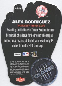 2006 Flair Showcase - Hot Gloves #HG-26 Alex Rodriguez Back