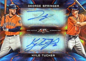 2019 Topps Fire - Dual Autographs #FDA-ST George Springer / Kyle Tucker Front