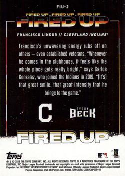 2019 Topps Fire - Fired Up #FIU-2 Francisco Lindor Back