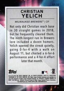 2019 Topps Fire - En Fuego Gold Minted #EF-10 Christian Yelich Back