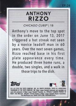 2019 Topps Fire - En Fuego Gold Minted #EF-24 Anthony Rizzo Back