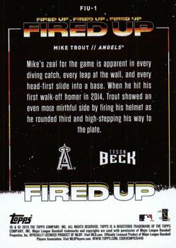 2019 Topps Fire - Fired Up Blue Chip #FIU-1 Mike Trout Back