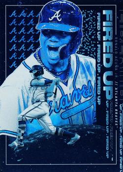 2019 Topps Fire - Fired Up Blue Chip #FIU-12 Ronald Acuña Jr. Front