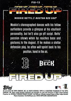 2019 Topps Fire - Fired Up Blue Chip #FIU-13 Mookie Betts Back