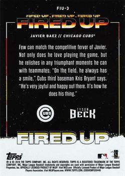 2019 Topps Fire - Fired Up Gold Minted #FIU-3 Javier Baez Back