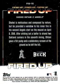2019 Topps Fire - Fired Up Gold Minted #FIU-15 Shohei Ohtani Back