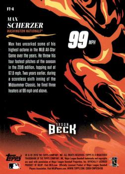 2019 Topps Fire - Flamethrowers Gold Minted #FT-4 Max Scherzer Back