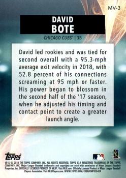 2019 Topps Fire - Maximum Velocity Blue Chip #MV-3 David Bote Back