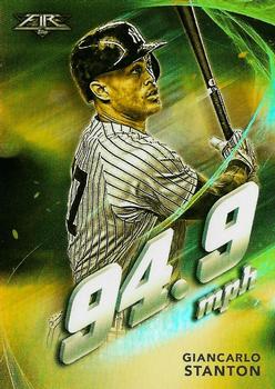 2019 Topps Fire - Maximum Velocity Gold Minted #MV-6 Giancarlo Stanton Front
