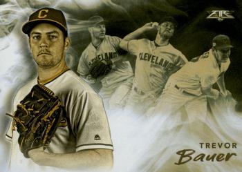 2019 Topps Fire - Smoke and Mirrors Gold Minted #SM-6 Trevor Bauer Front