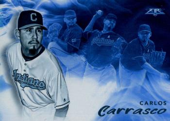 2019 Topps Fire - Smoke and Mirrors Blue Chip #SM-2 Carlos Carrasco Front